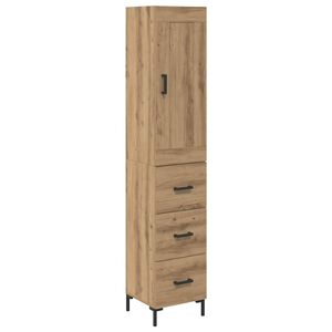 vidaXL Highboard z szufladą Dąb rzemieślniczy 34,5 x 34 x 180 cm