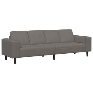 vidaXL Sofa z poduszką Jasnoszary 250 x 77 x 76 cm Tkanina sztruksowa