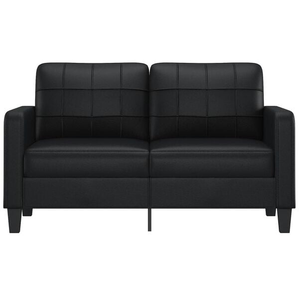 vidaXL 2-osobowa sofa, czarna, 140 cm, sztuczna skóra