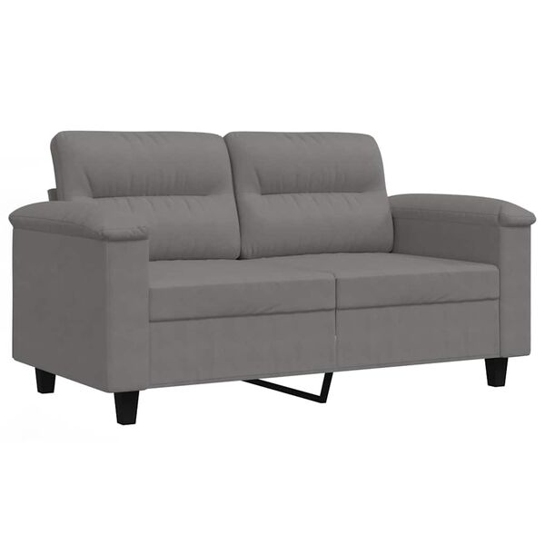 vidaXL Sofa 2-osobowa, ciemnoszara, 120 cm, tapicerowana mikrofibrą