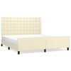 vidaXL Rama ł&oacute;żka z zagł&oacute;wkiem, kremowa, 180x200 cm, sztuczna sk&oacute;ra