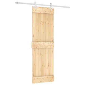 vidaXL Drzwi przesuwne Naturalne i białe 70 x 210 cm