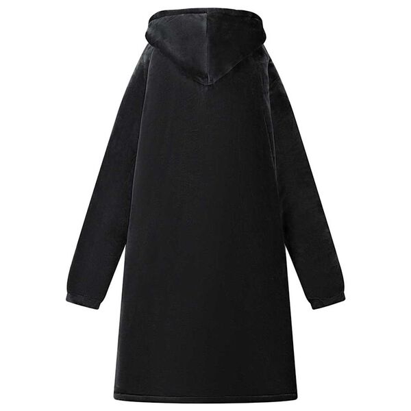 vidaXL Bluza-koc Czarny m Fleece i Flanela