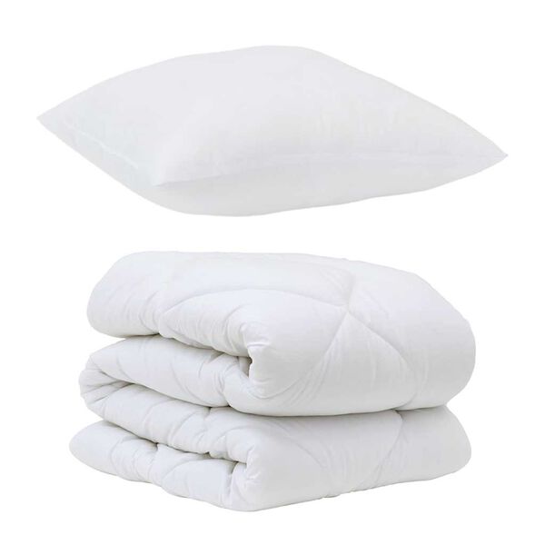vidaXL Zestaw kołder z poduszką 2 pcs Biały Mikrofibra