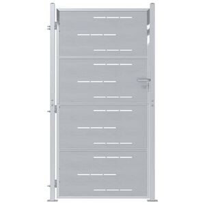 vidaXL Brama ogrodowa Z blokadą Srebrny 85 x 196 cm Stal nierdzewna