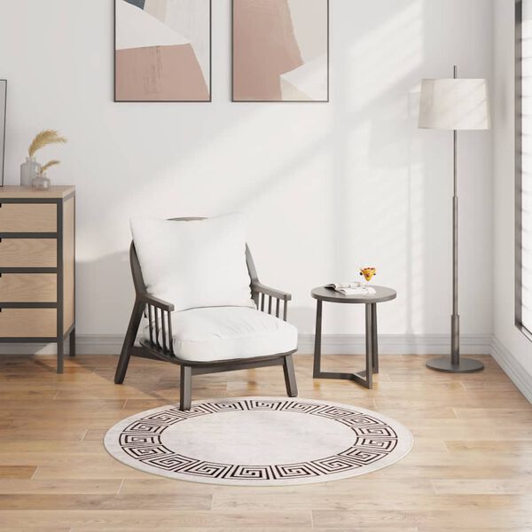 vidaXL Dywan z możliwością prania, 120 cm, jasnobeżowy