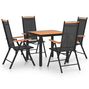 vidaXL 5-cz. zestaw mebli ogrodowych, aluminium, czarny