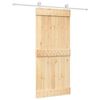 vidaXL Drzwi przesuwne Naturalne i białe 90 x 210 cm