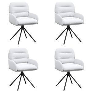 vidaXL Obrotowe krzesła jadalniane 4 pcs Ekosk&oacute;ra Biały