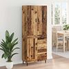 vidaXL Highboard 2 pcs Stare drewno Drewno inżynieryjne i szkło