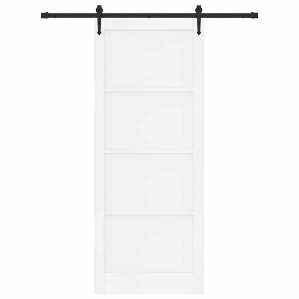 vidaXL Drzwi przesuwne ORKDAL Biały 93 x 232 cm Lite drewno sosnowe