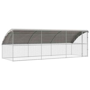 vidaXL Klatka dla kur z 1 drzwiami 3 szt. srebrny 600x200x200cm