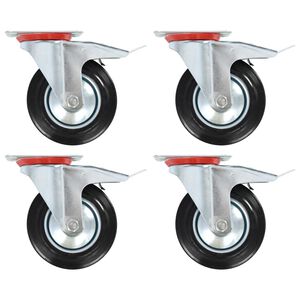 vidaXL K&oacute;łka skrętne z podw&oacute;jnymi hamulcami, 4 szt., 160 mm