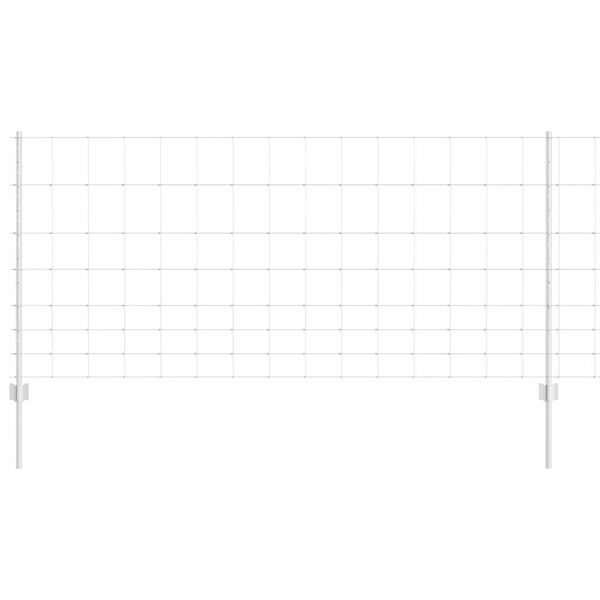 vidaXL Ogrodzenie z słupkiem Srebrny 1 x 50 m Stal