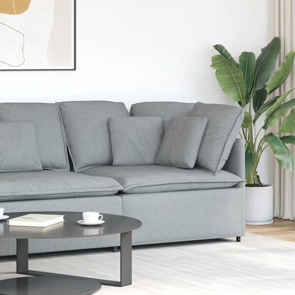 vidaXL Modułowy Narożnik Sofa z Poduszkami Jasnoszary 100 cm