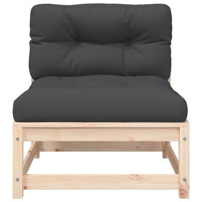 vidaXL Ogrodowa sofa bez podłokietników, z poduszkami i podnóżkami