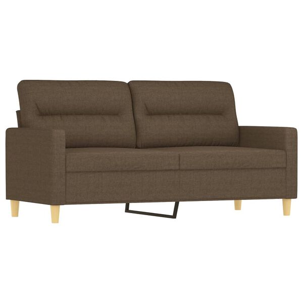 vidaXL 2-osobowa sofa wypoczynkowa z poduszkami, brązowa, 140 cm
