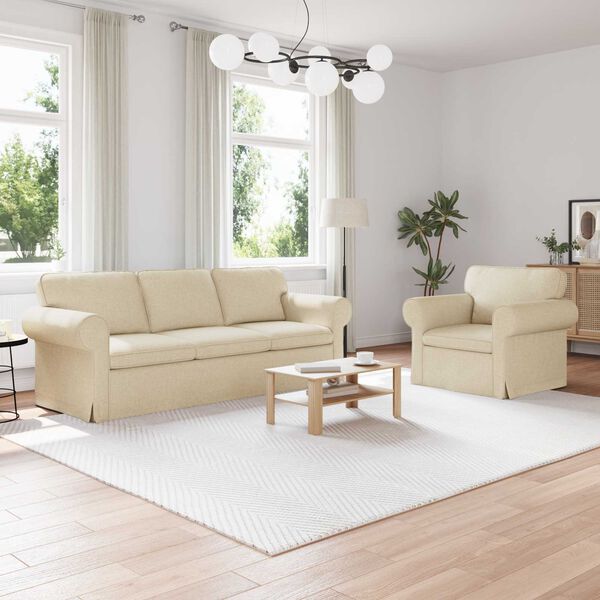vidaXL Sofa 2 pcs Kremowy