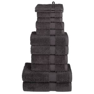 vidaXL 12-cz. zestaw ręcznik&oacute;w premium SOLUND, antracytowy, 600 g/cm&sup2;