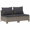 vidaXL 2-osobowa sofa ogrodowa z poduszkami, szara, polirattan