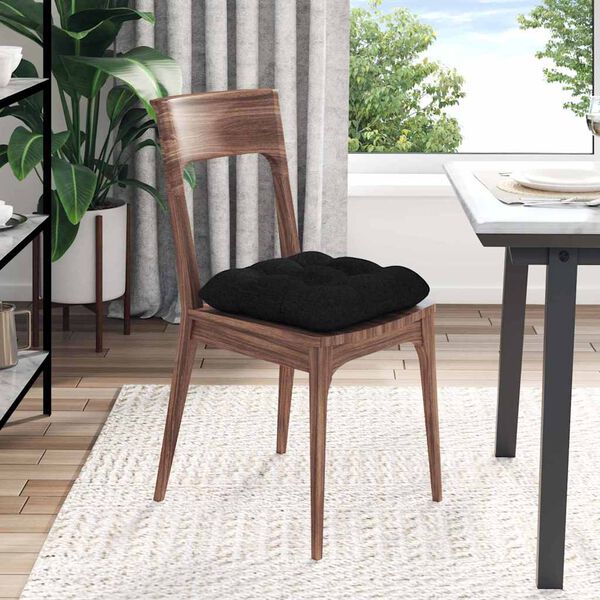 vidaXL Poduszki na siedziska 4 pcs Czarny 45 x 45 x 12 cm tkanina