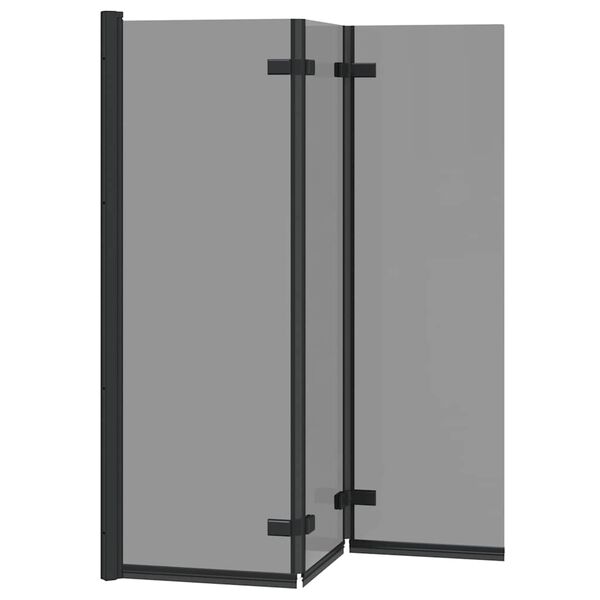 vidaXL Osłona prysznicowa Czarny 130 x 138 cm Szkło ESG i aluminium
