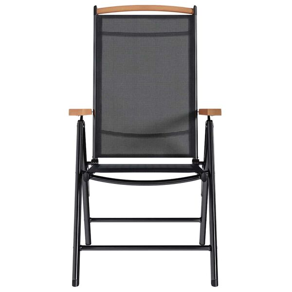 vidaXL Składane krzesła ogrodowe, 6 szt., tkanina textilene, czarne