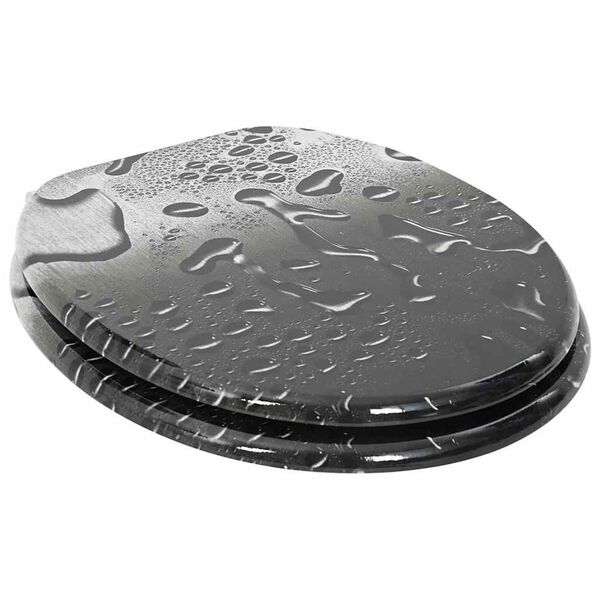 vidaXL Deska toaletowa z samoodblokowaniem Szary 44 x 38 cm Płyta MDF