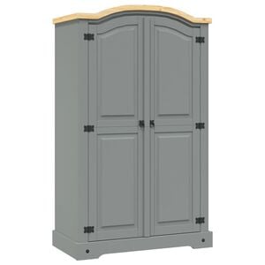 vidaXL Szafa sosnowa w meksykańskim stylu Corona, 2-drzwiowa, szara