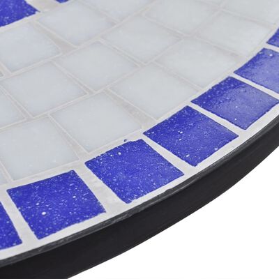 vidaXL Stolik bistro, niebiesko-biały, 60 cm, mozaikowy