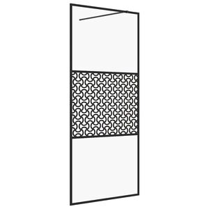 vidaXL Ścianka prysznicowa, przezroczyste szkło ESG, 80x195 cm, czarna