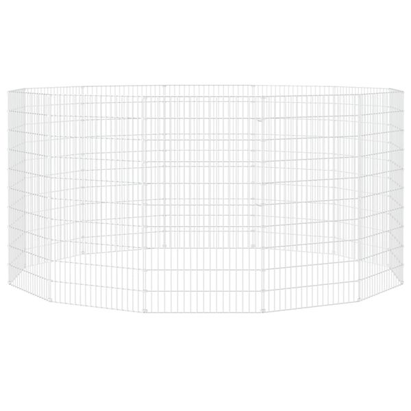 vidaXL Wybieg dla zwierząt z wolnym wybiegiem, 12 paneli, 54 x 100 cm, ocynkowane żelazo