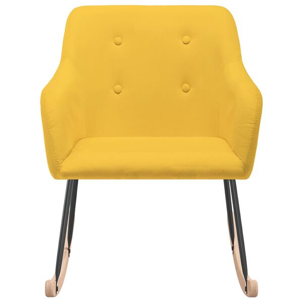 vidaXL Fotel bujany, ż&oacute;łty, tapicerowany tkaniną