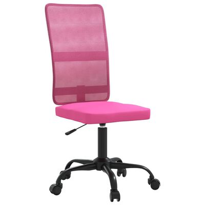 vidaXL Krzesło biurowe z regulowaną wysokością, różowe, z siatką