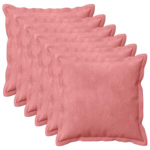 vidaXL Poszewka na poduszkę 6 szt. HOUTEN r&oacute;żowy 30 x 30 cm Welur