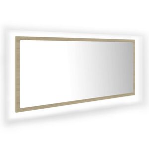 vidaXL Lustro łazienkowe LED, kolor dąb sonoma, 100x8,5x37 cm, akryl