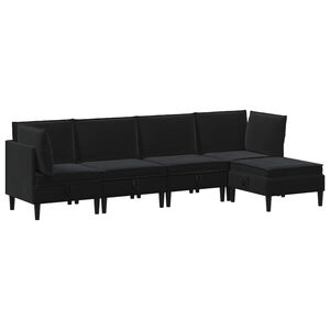 vidaXL Zestaw mebli do salonu 5 szt. Czarny Welur
