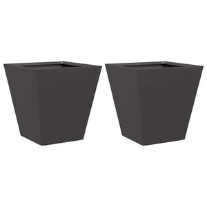 vidaXL Donice ogrodowe, 2 szt., czarne, 30x30x30 cm, stalowe