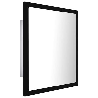 vidaXL Lustro łazienkowe LED, czarne, 40x8,5x37cm, płyta wiórowa