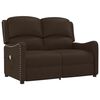 vidaXL Rozkładany fotel masujący 2-os., brązowy, ekoskóra z połyskiem