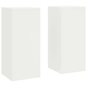 vidaXL Stojak na rośliny 2 pcs Biały 24 x 24 x 55 cm Stal