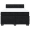 vidaXL Ł&oacute;żko kontynentalne z materacem, czarne, 160x200 cm, aksamit