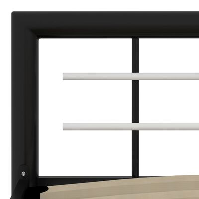 vidaXL Rama łóżka, czarno-biała, metalowa, 140x200 cm