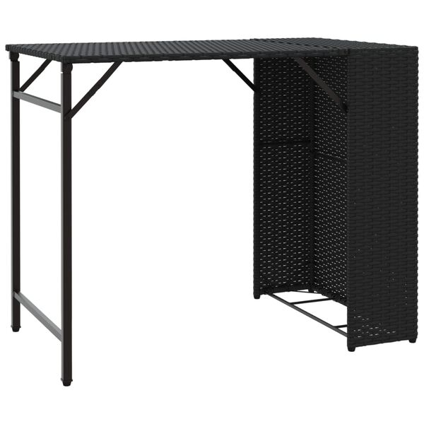 vidaXL 5-cz. zestaw mebli ogrodowych, składany, czarny, polirattan