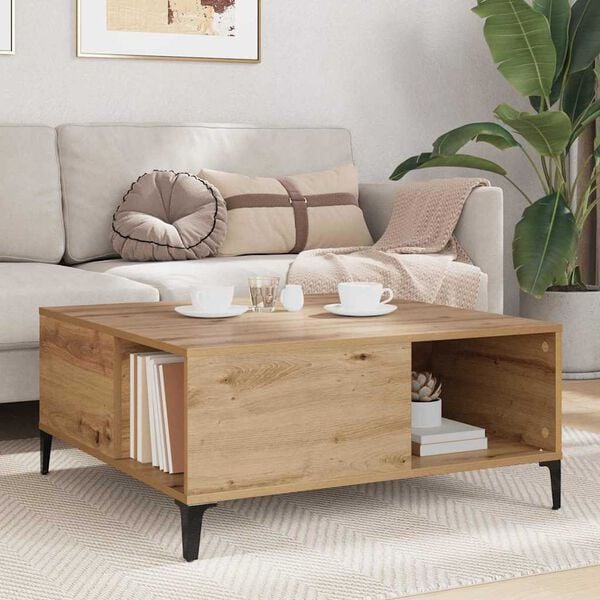 vidaXL Stolik kawowy Dąb rzemieślniczy 80 x 80 x 36,5 cm