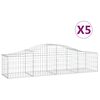 vidaXL Kosze gabionowe, 5 szt, 200x50x40/60 cm, galwanizowane żelazo