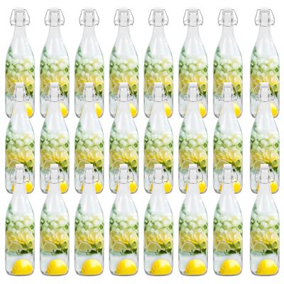 vidaXL Szklane butelki z zamknięciem pałąkowym, 24 szt., 1 L