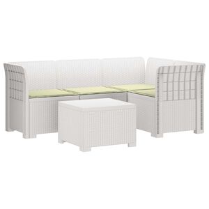 vidaXL Sofa ogrodowa dla 4 os&oacute;b z poduszkami w stylu rattanowym PP