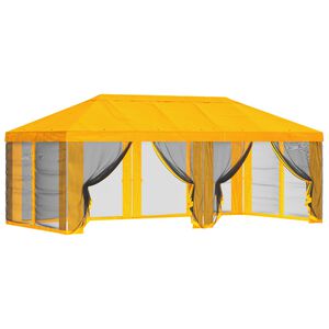 vidaXL Pokrywa daszku z ścianami bocznymi 6 x 3 m ż&oacute;łty Poliester 190