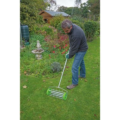 Draper Tools Ręczny aerator do trawnika, 450 mm, zielony